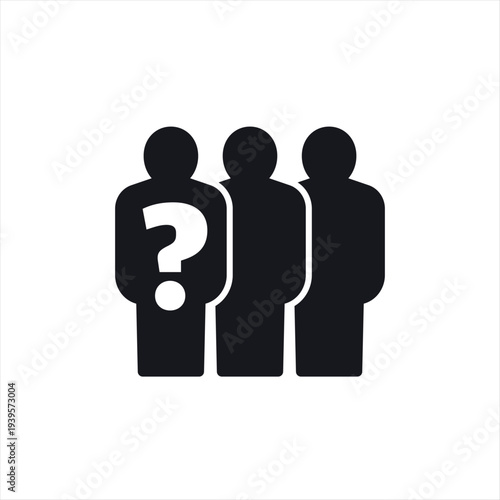 people and question icon on white