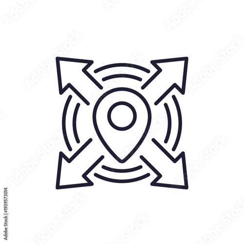 reposition icon with arrows, line design