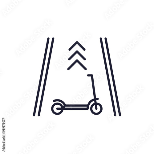 Scooter lane line icon on white