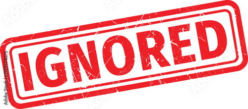 IGNORED red rubber stamp text