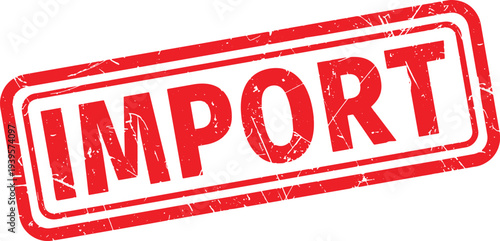 IMPORT red rubber stamp text