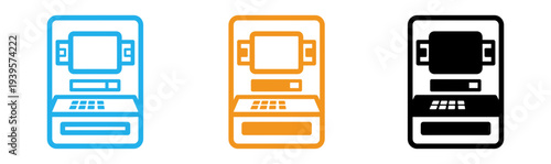 Automated teller machines in different colors