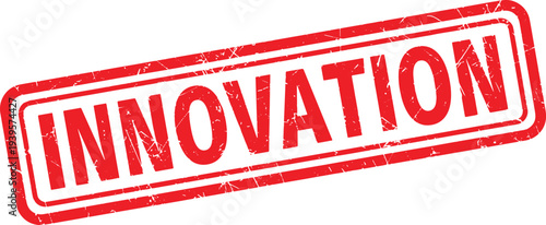 INNOVATION red rubber stamp text