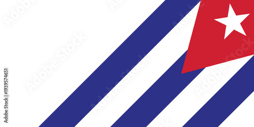 Background flag of the Republic of Cuba. Cuba template pattern flag