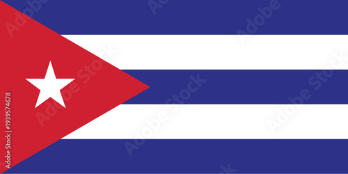 Background flag of the Republic of Cuba. Cuba template pattern flag