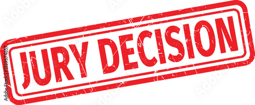 JURY DECISION red rubber stamp text