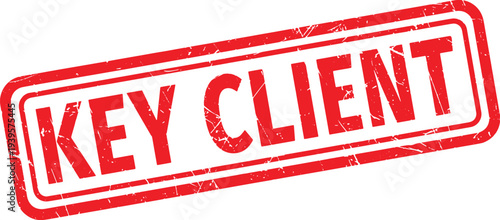 KEY CLIENT red rubber stamp text