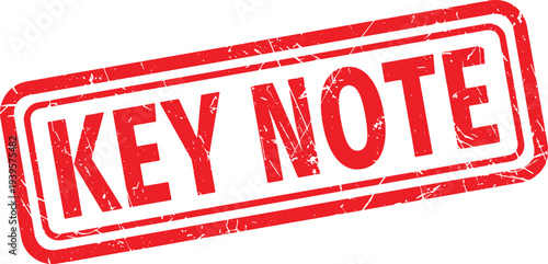 KEY NOTE red rubber stamp text