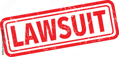 LAWSUIT red rubber stamp text
