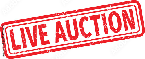 LIVE AUCTION red rubber stamp text