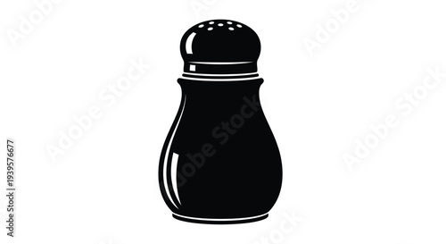 A black pepper shaker depicted in a striking silhouette
