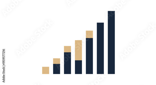 Black and Beige Bar Graph Illustration.