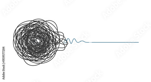 Black Scribbled Ball with Long Tail.