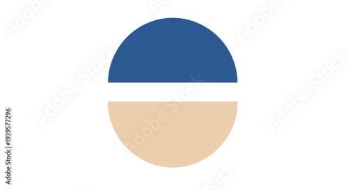 Blue and Beige Circle Design Element.