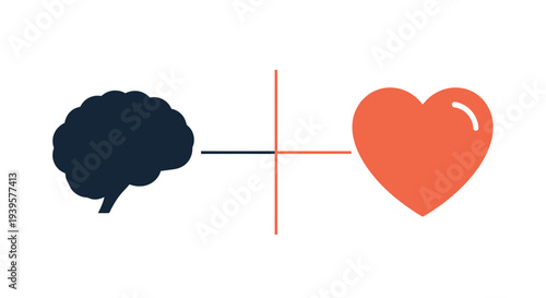 Brain and Heart Connection Illustration.