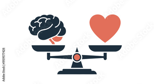 Brain and Heart on Scale Balance.