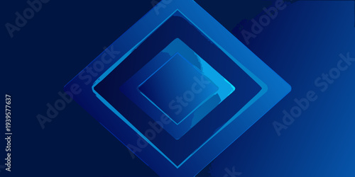 Nested blue squares create a layered geometric abstract design