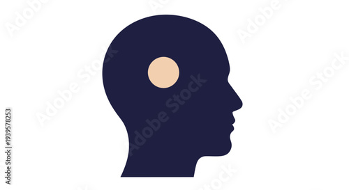 Human Head Silhouette with Brain Light.