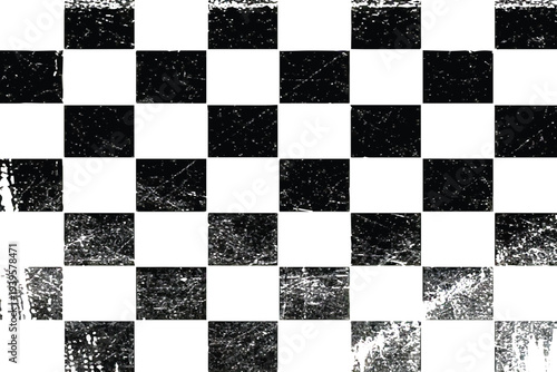 Grunge Checkerboard Pattern with Distressed Texture and Racing Flag Aesthetic
