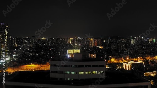 Wallpaper Mural Guangzhou Night Skyline - Aerial View of Illuminated Skyscrapers Torontodigital.ca