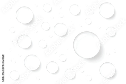 White 3D Circle Pattern Background with Soft Shadows - Abstract Minimalist Geometric Vector Texture for Modern Design