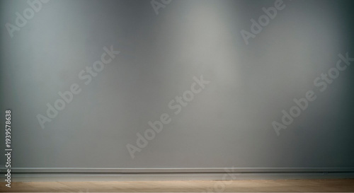 Modern empty room with gray wall and wooden floor