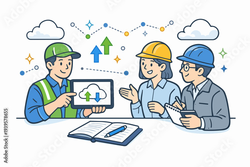 Engineering team discussing cloud data solutions and digital transformation strategy