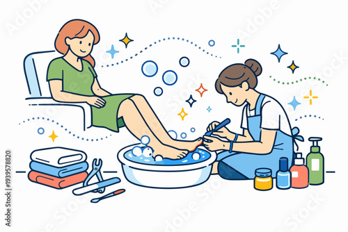 Woman receiving a pampering pedicure treatment at a spa salon