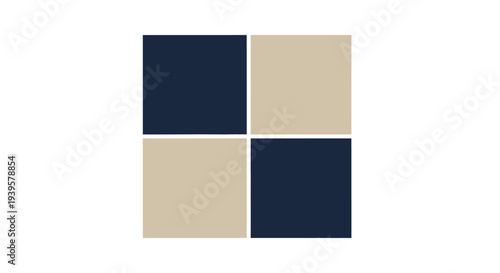 Navy Blue and Beige Colored Squares Pattern.