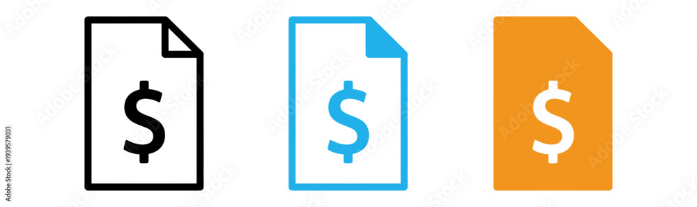 Obraz premium Financial document icons