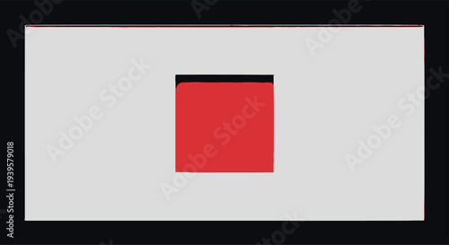 Tropical Storm Warning Flag Vector: Red Square on White Background with Black Border for Marine Safety, Weather Alerts, and Hurricane Preparedness Signs