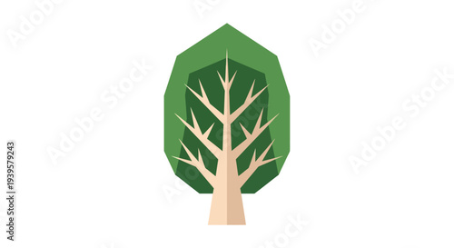 Simple Illustration of a Tree with Branches.