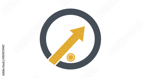 Yellow Arrow Graph Icon Increasing Trend.
