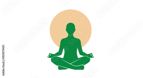 Woman Meditating in Lotus Position Silhouette.