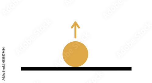 Yellow Ball Bouncing Upward on Surface.