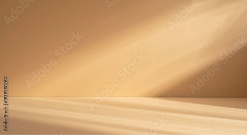 Warm beige background with soft natural light shadows