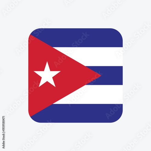 Background of the flag of the Republic of Cuba. Badge emblem circle and square Cuba