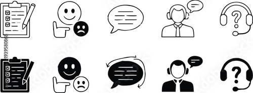 support icon pack customer service feedback ui elements for apps