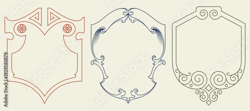 Elegant vintage frames in Victorian style.