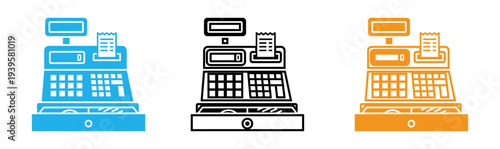 Cash register icon set