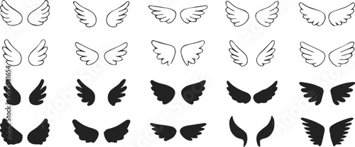wing logo elements grid symmetrical pairs for branding
