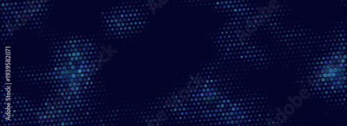 Glowing digital blue pixels for FinTech or Technology background. Abstract backdrop of glittering dots for scientific online webinar, blockchain or big data concept. Stochastic dotted vector