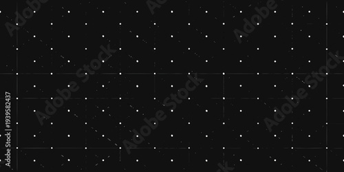 Abstract grid of small white dots against a solid black background