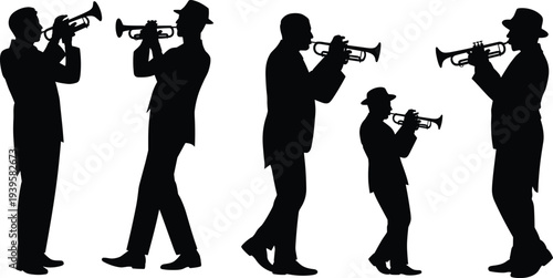 Black silhouette collection of women playing volleyball with dynamic serves spikes and defensive poses for vector, isolated high-contrast graphics on white background for sports media.