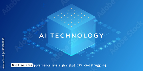 Abstract representation of ai technology with a glowing isometric cube