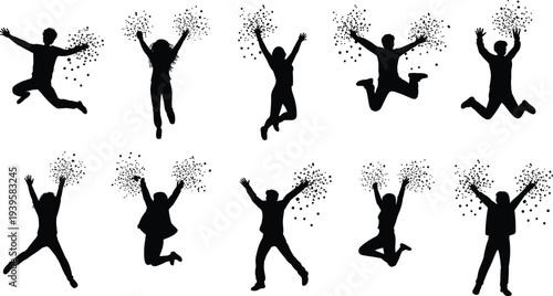 Black silhouette of a male pianist playing a grand piano with musical notes flowing isolated on white background, vector illustration for classical music concert and jazz performance design assets.