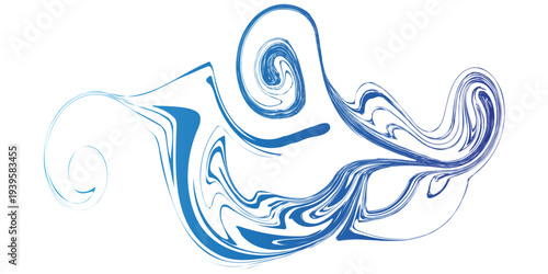 Abstract blue and white fluid art swirling liquid texture dynamic motion vibrant colors artistic background modern design flowing paint creative pattern elegant curves smooth transitions di.