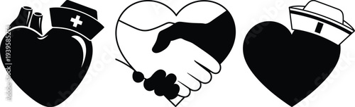 Medical heart health icon collection