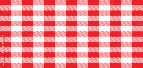 Seamless hand painted red gingham check pattern with soft watercolor texture. Warm cheerful plaid background ideal for fabric, wallpaper, packaging. Red and White Gingham Pattern – Seamless Checkered 
