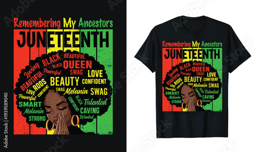 Juneteenth Shirts Women Juneteenth T-Shirt Afro Juneteenth T-Shirt